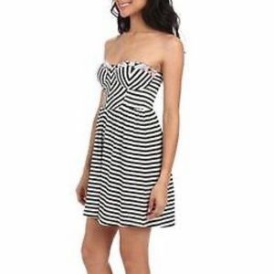 billabong mini dress in grey & white stripes